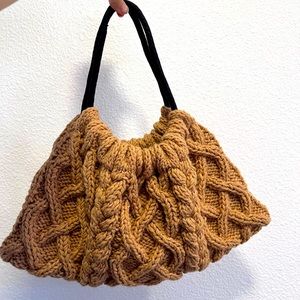 Classic cable knitted handbag/purse